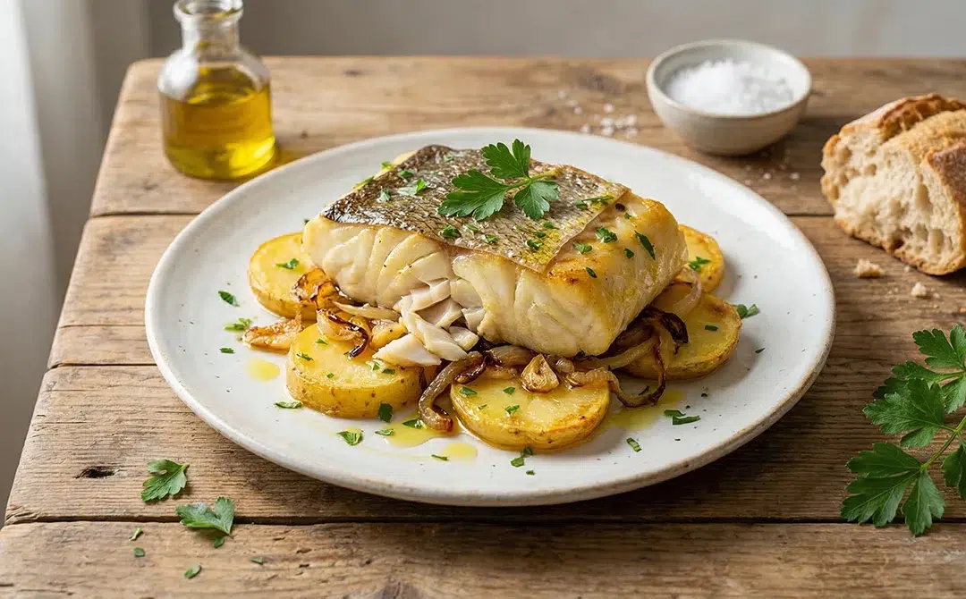 Lomos de bacalao al horno al estilo portugués