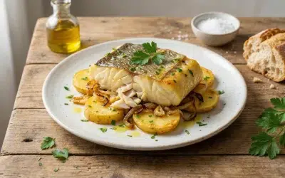 Lomos de bacalao al horno al estilo portugués