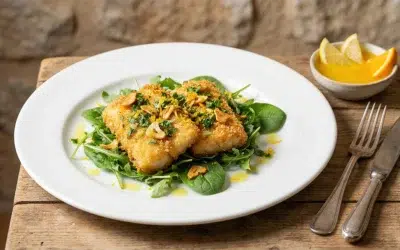 Ventresca de Bacalao Frita con Ajo, Perejil y Salsa de Cítricos
